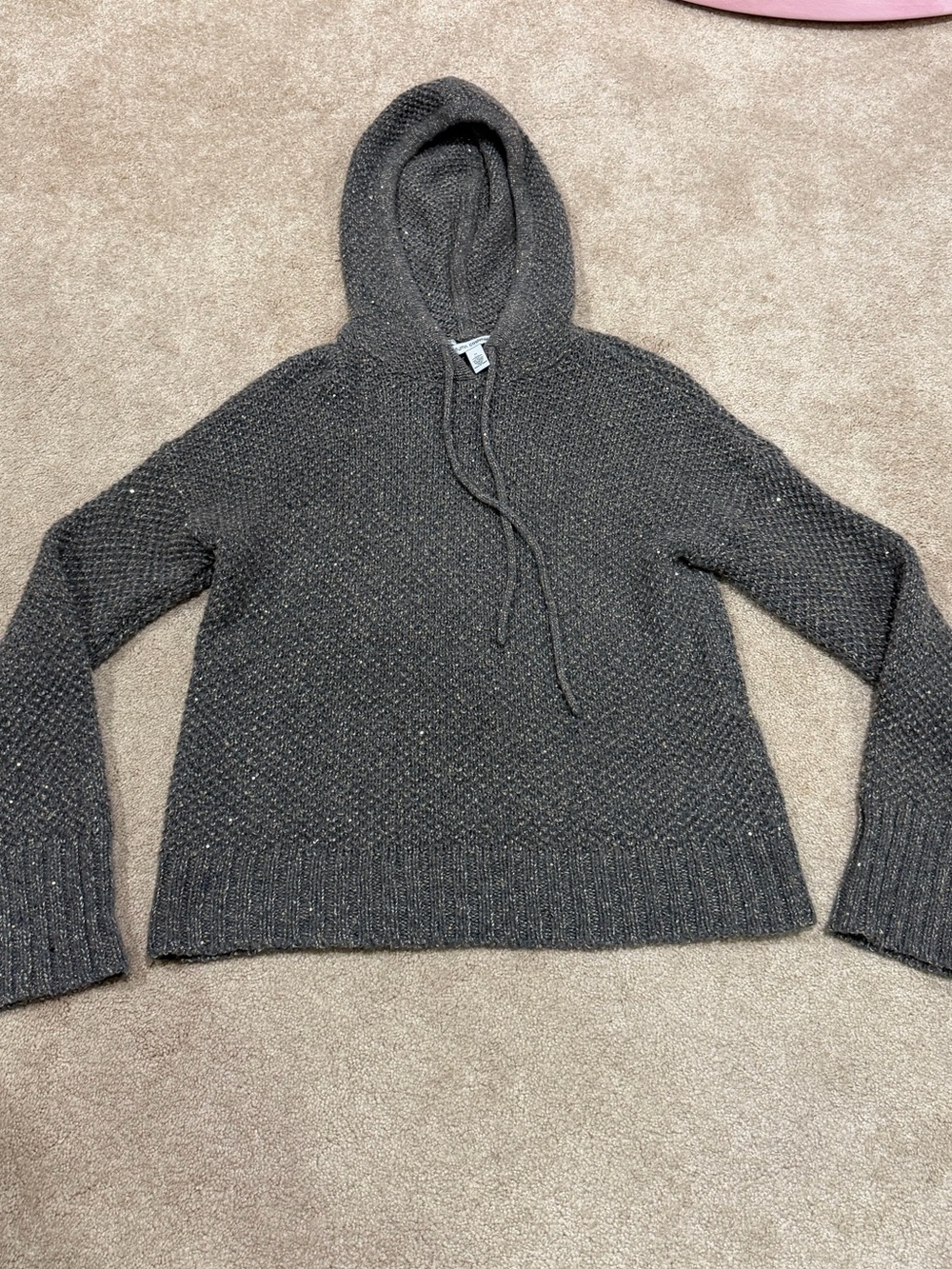 Autumn Cashmere Charcoal Hooded Knit Sweater